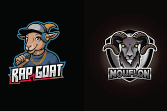 design professional goat sheep mascot logo