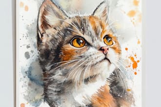 paint a watercolor portrait of your pet or animal