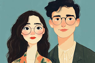 draw couple portrait illustration from photo