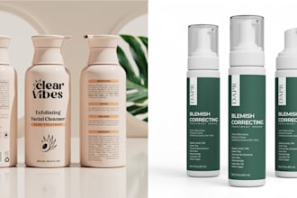do feminine cosmetic  logo design and bottle label design