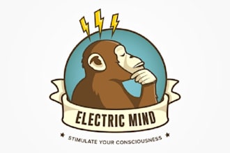 make commercial colorful electric mind logo