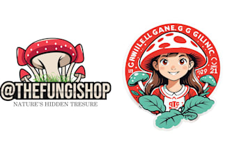 design cartoon mushroom logo for your company