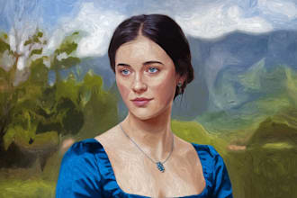 draw realistic portrait art in oil painting style