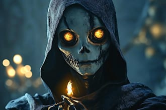 draw a fantasy horror character dark art