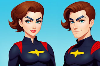 draw a superhero cartoon characters for you