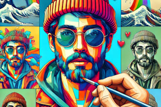 make a digital wpap pop art portrait art for you