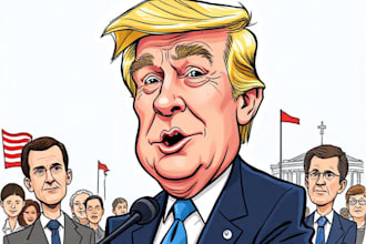 draw political caricature and cartoon