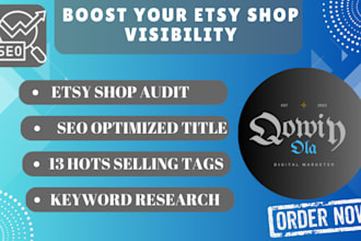 optimize your etsy titles and tags for better SEO, search ranking and more sales