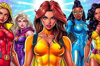 draw comic superhero pop art portraits