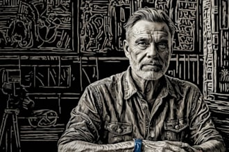create a portrait print linocut