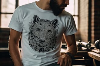 create linocut t shirt design for brands