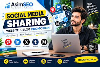 share and promote your website on top social media platforms