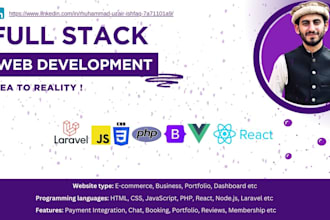 be your expert full stack web PHP laravel developer