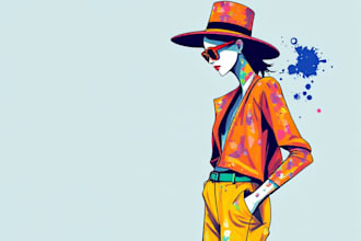 draw fashion and colorful digital illustration