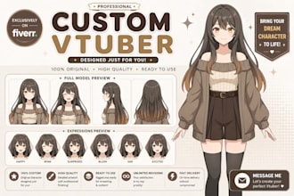create custom anime or chibi vtuber model for you
