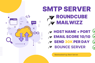 set up SMTP server with roundcube and mailer on mailwizz to send bulk emails
