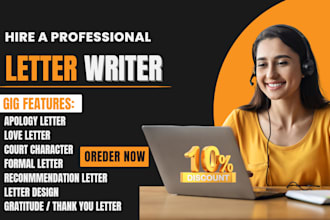 write apology letter, court character, love, heartfelt complaint, wedding speech