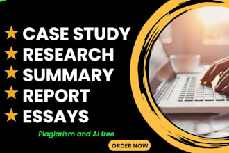 help in business case study, research and summary, and executive summary