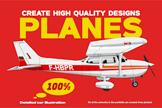 create stunning vector illustrations of airplanes for you