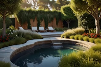 design backyards, gardens, pools and landscape as required