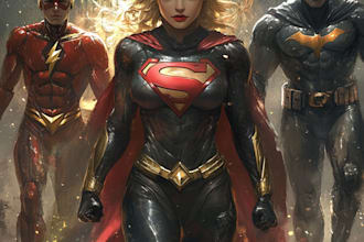 draw illustration caricature superhero from your potrait