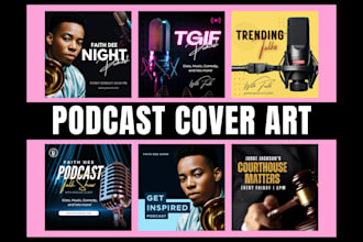 make a professional podcast cover art or podcast cover design podcast logo