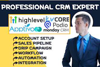 setup gohighlevel salesforce kvcore monday crm suitedash apptivo odoo podio crm