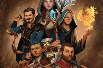 draw fantasy or dnd party illustration