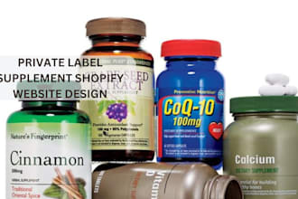 design private label supplement shopify store ecommerce supplement website