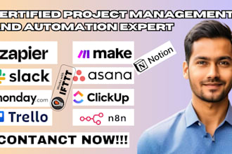 create configure or fix zaps on zapier, make com and setup workflows, automation