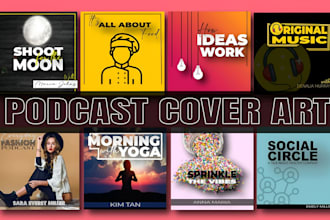 make modern podcast cover art, podcast logo design and any graphic design