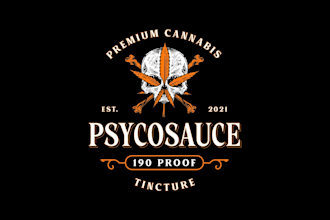 design awesome cannabis psycho sauce logo