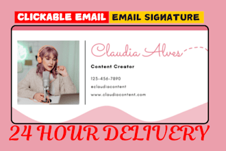 design clickable html email signature, email footer for apple gmail and outlook