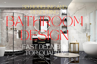 do bathroom interior design and 3d rendering in sketchup