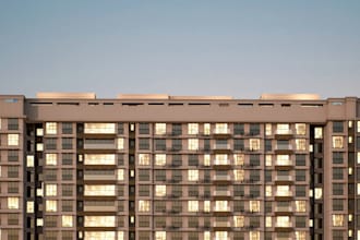 3d render high rise, skyscraper and commercial buildings