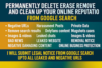 erase unwanted defamatory news articles negative links mugshots delete on google