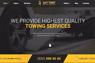 design towing service website courier logistics transportation trucking website