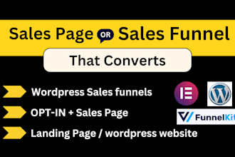design sales funnel sales page landing in cartflows funnelkit pro elementor pro