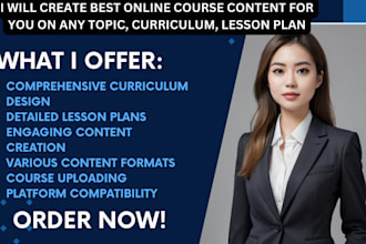 create best online course content for you on any topic, curriculum, lesson plan