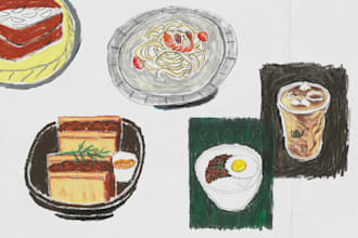 illustrate menu book or catalogue of a brand in abstract style