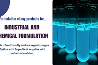formulate your industrial and chemical and any product as a chemist