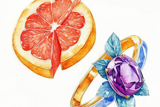 paint food, product commercial watercolor illustration