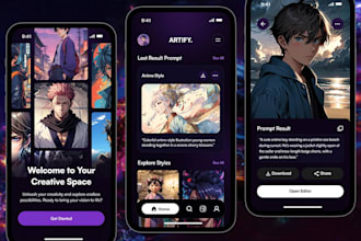 develop ai cctv camera app, ai anime generator app, ai dj mixer app android, IOS