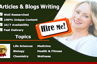 write scientific articles in biology, chemistry, biochemistry, and genetics
