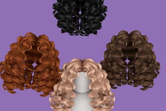 design custom ugc hair, roblox accessories, 3d model, roblox assets, roblox hair