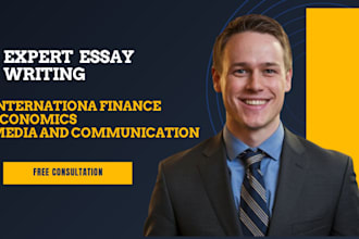 write on international finance, economics,essay, media and communication