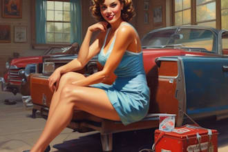 draw sexy pin up girl semirealistic comic