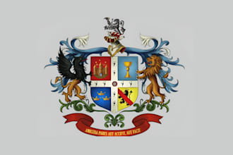 make a professional heraldic family crest coat of arms logo design
