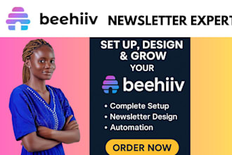 set up, design, grow your beehiiv newsletter beehiiv landing page and automation