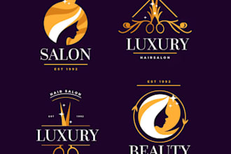 create modern luxury fancy logo, cosmetics and beauty